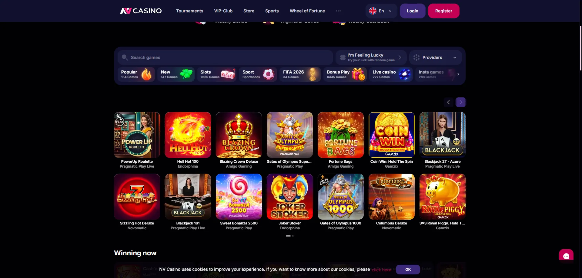 NV Casino slots og spilkatalog med 4000 titler i Danmark